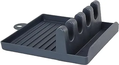 ORGANIZERS - Hot Cooking Utensil Rest with Drip Pad - Kitchen Organizer and Storage, Kitchen Fork Spoon Holders, Non-slip Pad-Blue