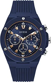 GUESS Men's Quartz Watch with Analog Display and Silicone Strap GW0268G3