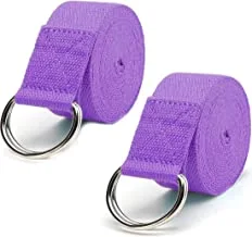 Dolwis Store 2 Pack Yoga Strap (6ft) Stretch Band with Adjustable Metal D Ring Buckle Loop | Exercise & Fitness Stretching for Yoga, Pilates, Physical Therapy, Dance, Gym Workouts