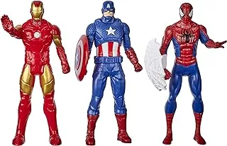Hasbro Marvel Action Figure Toy 3-Pack, 6-Inch Figures, Includes 3 Figures, Iron Man, Spider-Man, Captain America, For Kids Ages 4 And Up