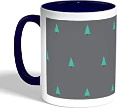 Cedar Trees Printed Coffee Mug, Blue Color
