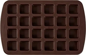 Wilton 2105-4923 Bite-Size Brownie Squares Silicone Mold, 24-Cavity