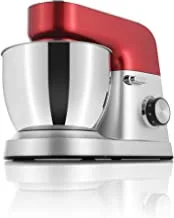 ALSAIF 4.5L 1000W Electric Stand Mixer 6 Speeds Control, S/S Bowl, 3 Types Of Tools Beater, Balloon Whisk, Dough Hook, Removable S/S bowl, Silver/Red E02233 2 Years warranty