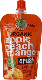 Organic Larder Apple Peach Mango CRush, 100g - Pack of 1, Yellow