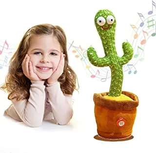 Electronic Shake Dancing CactUS PlUSh Toys, Funny Early Childhood Education Toy For Kids 1Pc PlUSh Dancing And Singing CactUS For Home Holiday Decoration For Children (USb) Charging, Green, Toy-001