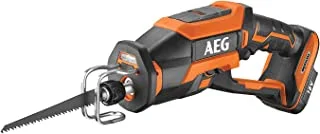 Aeg 18V BRushless Compact Reciprocating Saw, Orange/Black (Battery Not Included)