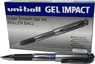 uni-ball 219006000 UM-153S Signo Impact Gel Pens with Rubber Grip, Blue Gel, 1mm Nib (Pack of 12)