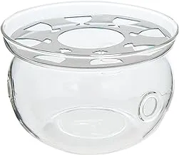 حامل شموع مستدير من الزجاج الشفاف ، مدفئ للشاي