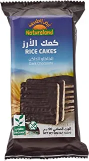 Natureland Rice Cakes Dark Chocolate, 90G - Pack of 1