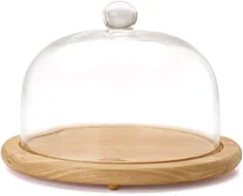 Billi Glass Cheese Dome With Wooden Base Gw-918