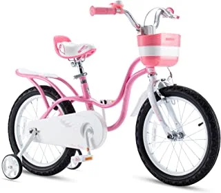 RoyalBaby Little Swan Girls Kids Bike, 12 14 16 18 Inch Girls Bicycle with Basket for Age 3-10 Years,Training Wheel Options