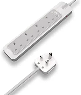 Rafeed Power Strip Surge Protection Lead 3 Meter Extension Cord, 4 Sockets, Over Current Protection13A, 3250W WA30010
