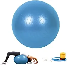 Marshal Fitness Yoga Ball, Exercise Ball for Fitness, Balance & Birthing, Anti-Burst Professional Quality Stability, Design Balance Ball Pilates Core and Workout Ball with Quick Pump - 65 cm (Blue)