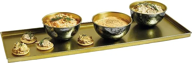 Artesà Serving Platter with Tapas Dishes in Gift Box, Galvanised Steel, Metallic Blue/Brass