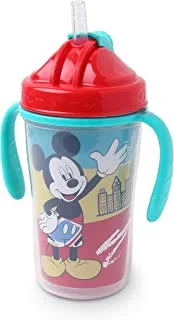 Disney Mickey Mouse 12oz/360 ml Spill Proof Insulated Double Handle Spout Cup, BPA-Free, Leak-Proof, Open and Close lid, Perfect for 12+ months (Official Disney Product)