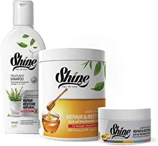 Get Luxurious Locks with Shine's Honey and Milk Hair Nourishing Set (Shampoo, Bath and Mask) - Your Ultimate Hair Smoothing Solution