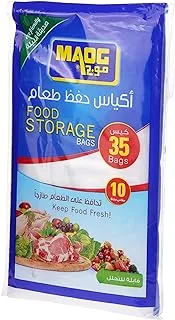Maog Food Storage Bags, Size 10, 35 Pcs, Clear