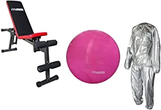Fitness World Seat for abdominal chest and foot exercises,With Yoga ball World Fitness Pink 75 cm,With Sauna suit size XXXL