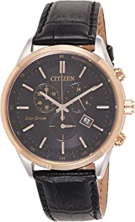 Citizen Mens Solar Powered Watch, Analog Display And Leather Strap At2144-11E