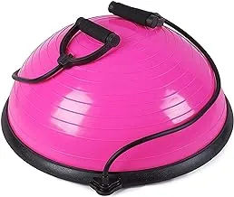 Marshal Fitness Exercise Ball, Balance Ball with Resistance Bands, Half Ball Balance Trainer Bonus Pump for Yoga Fitness, Stability Workout, Strength Exercise PINK-MF_4180