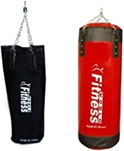 Fitness World Boxing Training Bag Size 100 cm-FW026- red and black with Fitness World Blank Box Sandbox Size 80 cm