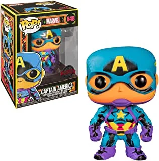 Funko Pop! Marvel: Black Light- Captain America, Collectibles Toys 48845