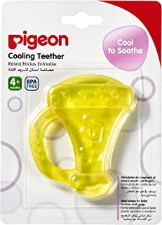 Pigeon Cooling Teether, With Sterilized Water, Wide Handle, Bpa Free, Trumpet, Yellow