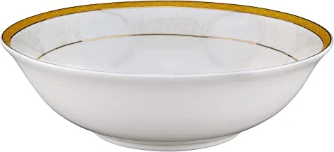 Shallow Porcelain Palazzo Bowl with Gold Rim, White, 15 cm, TS-L1-33