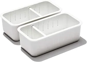 Oxo Good Grips AdJustable Bathroom Drawer Bin With Removable Dividers - 2 Piece Set - 3