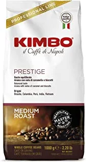 KIMBO PRESTIGE حبوب قهوة محمصة متوسطة 1 كجم - إيطاليا
