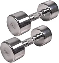 Body Sculpture SOLX-BW-702-18KG Chrome Dumbbell with Plastic Handle, Silver