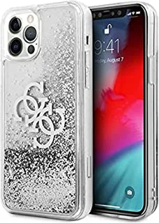 Guess Liquid Glitter Big 4G Hard Case For Iphone 12 Pro Max (6.7 Inches) - Silver