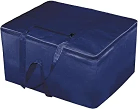 حقيبة تخزين منظم خزانة ملابس كبيرة مقاومة للرطوبة من هارت هوم للملابس مع إغلاق بسحاب ومقبض (أزرق ملكي) - HS43HEARTH26685