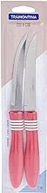 Tramontina Cor&Cor 2 Pieces Steak Knife Set with Stainless Steel Blade and Red Polypropylene Handle