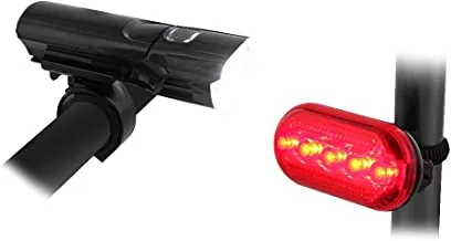 URBAN MOOV - طقم مصابيح LED أمامية وخلفية للدراجة - أسود