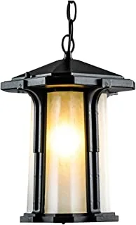 مصباح جداري خارجي أسود لامع ، غطاء زجاجي شفاف ، E27 B4013-M ، مصابيح حائط خارجية للفناء ، الشرفة ، الحديقة ، الشرفة