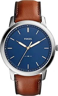 Fossil Men's 'Minimalist' Quartz Stainless Steel and Leather Casual Watch, Minimalist Three-Hand Watch