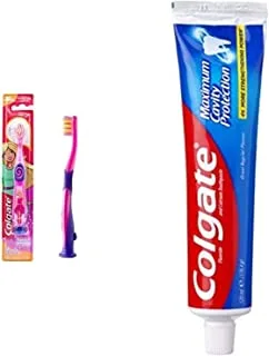 1 Colgate Kids Toothbrush Barbie/Batman Assorted 2-5 Years Extra Soft Manual Toothbrush 1Pk + 1 Colgate Maximum Cavity Protection Great Regular Flavour Toothpaste, 120Ml
