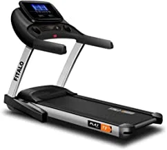 Fitalo Play T3 Lite (5.0 Hp Peak) Dc Motor Motorised Treadmill With Blutooth App And Manual Incline | Lcd Display | Free Virtual Assistance & Warranty | For Home Use, Black/Silver, Fitalo_Pt3-Lite