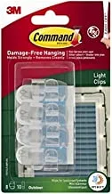Command Clear Outdoor Light Small Clips | Holds 225 gr. each clip | Transparent color | Organize | Decoration | No Tools | Holds Strongly | Damage-Free Hanging | 8 hooks + 10 strips/pack