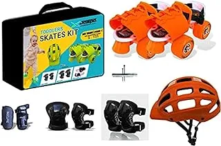 JASPO Skates SHOES JUNIOR SKATES كومبو لمدة تصل إلى 5 سنوات برتقالي