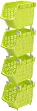 Lawazim 4-Tier Multipurpose Stackable Storage Rack Green 30X17.5X95Cm