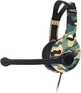 Datazone Gaming Headset 3.5mm Camouflage Design Stereo Music Gaming Headphone With Mic Over-Ear Headphone-B13., Green, Meduim, Wired