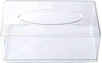 صندوق مناديل الوجه أكريليك من SHOWAY - حامل مناديل مستطيل للزينة ، غطاء صندوق من الأكريليك الشفاف ، موزع مناديل الوجه ، صندوق مناديل للمطبخ وغرفة المكتب (أكريليك)