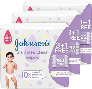 Johnson's Baby Ultimate Clean, 3X4X48, 576 Baby Wet Wipes