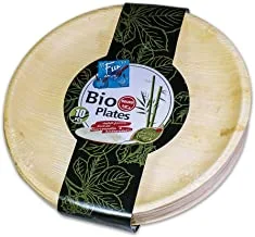 FunEveryday Biodegradable Microwave Palm Leaf Organic & Eco Friendly Round Plate 6 inch, Pack of 10