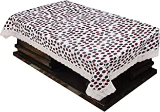 Heart Home Polka Dots Design PVC 4 Seater Centre Table Cover (Brown) CTHH01891