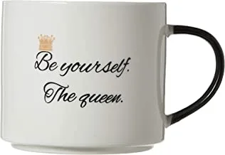 Shallow 380mlPorcelain Tea Coffee Mug |Refreshing Quotes & Designs|White