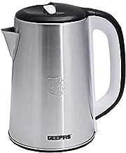 Geepas Stainless Steel Electric Kettle 1500W, Chrome, 2.5L, GK38028