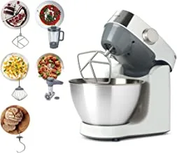 Kenwood Kitchen Machine, 1000W, 4.3L Stainless Steel Bowl, Prospero 5 Attachments, Variable Speed, K-Beater, Whisk, Dough Hook, Blender, Meat Grinder, KHC29.G0SI, Silver